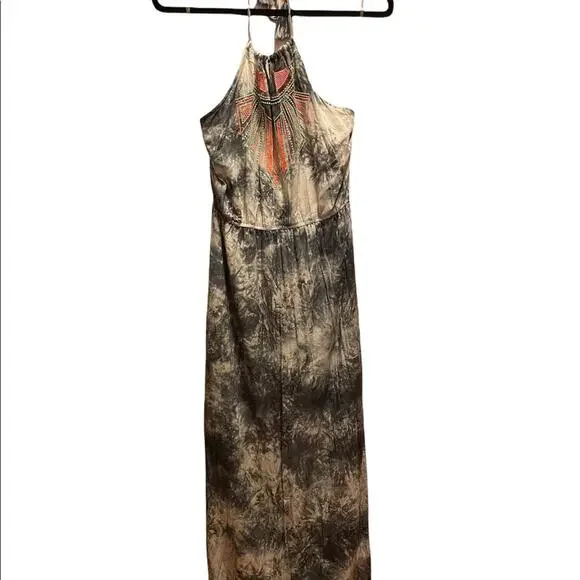 flying tomato halter maxi dress Flying Tomato Bohemian Halter Maxi Dress M Rayon Floral Multicolor  Geometric